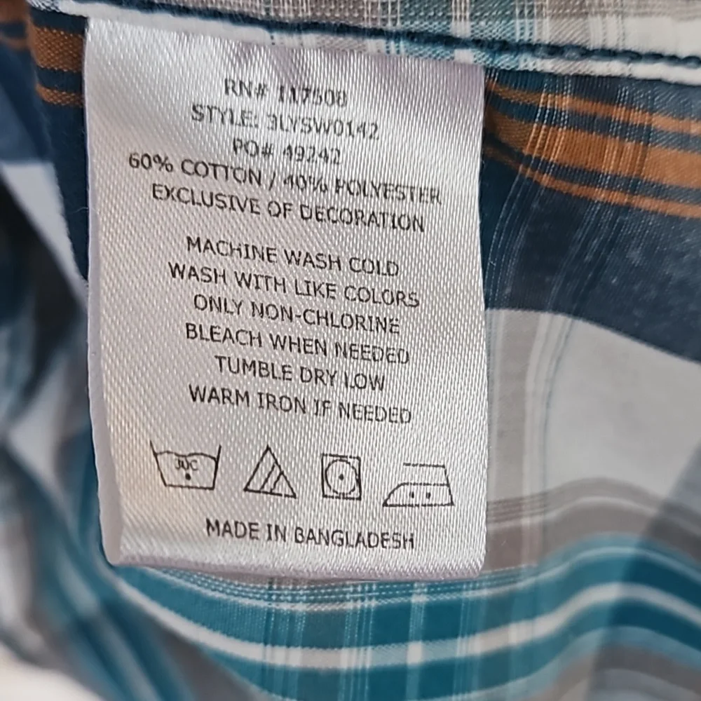 Levi's western check shirt with pearl snaps XL